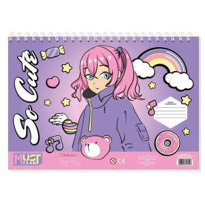 ΜΠΛΟΚ ΖΩΓΡΑΦΙΚΗΣ 2 ΣΧΕΔΙΑ "SEA TREASURE/SO CUTE" ΜΕ ΑΥΤΟΚΟΛΛΗΤΑ+ΣΤΕΝΣΙΛ 40ΦΥΛΛΑ MUST TEAM