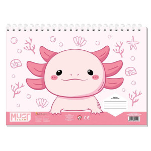 ΜΠΛΟΚ ΖΩΓΡΑΦΙΚΗΣ "AXOLOTL" ΜΕ ΑΥΤΟΚΟΛΛΗΤΑ+ΣΤΕΝΣΙΛ ΣΕ 2 ΣΧΕΔΙΑ