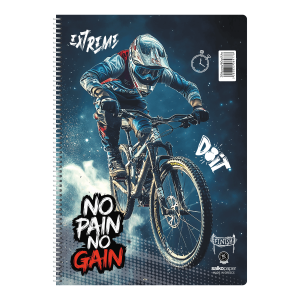 ΤΕΤΡΑΔΙΟ ΣΠΙΡΑΛ "NO PAIN NO GAIN" 21x29/120ΣΕΛ-2 ΘΕΜΑΤΑ