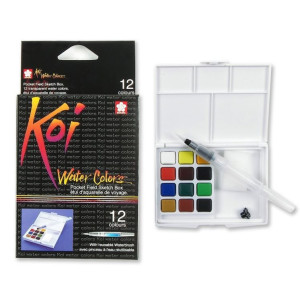 ΣΕΤ WATERCOLOURS ΚΑΣΕΤΙΝΑ 12 ΧΡΩΜΑΤΑ+ΑΞΕΣΟΥΑΡ KOI SAKURA
