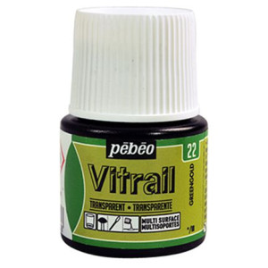 ΣΜΑΛΤΟ (ENAMEL) VITRAIL GREEN GOLD 45ML TRANSPARENT PEBEO