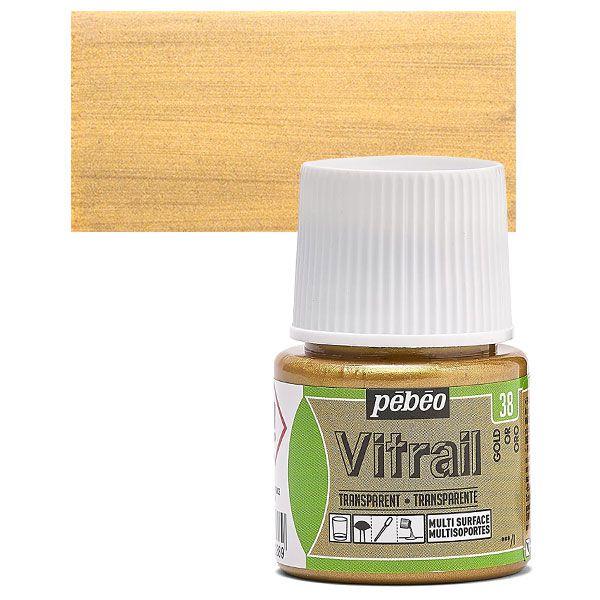 ΣΜΑΛΤΟ (ENAMEL) VITRAIL GOLD 45ML TRANSPARENT PEBEO