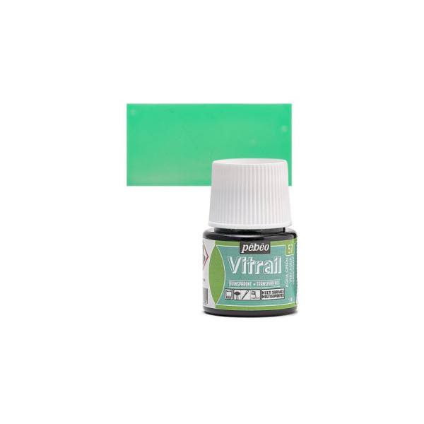 ΣΜΑΛΤΟ (ENAMEL) VITRAIL AQUA GREEN 45ML TRANSPARENT PEBEO
