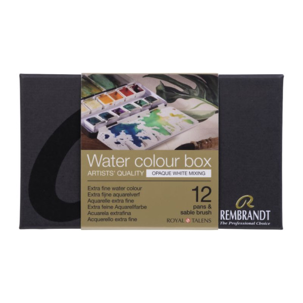 REMBRANDT WATERCOLOUR METAL TIN SET OPAQUE WHITE MIXING COLOUR SELECTION | 12 PANS - BRUSH