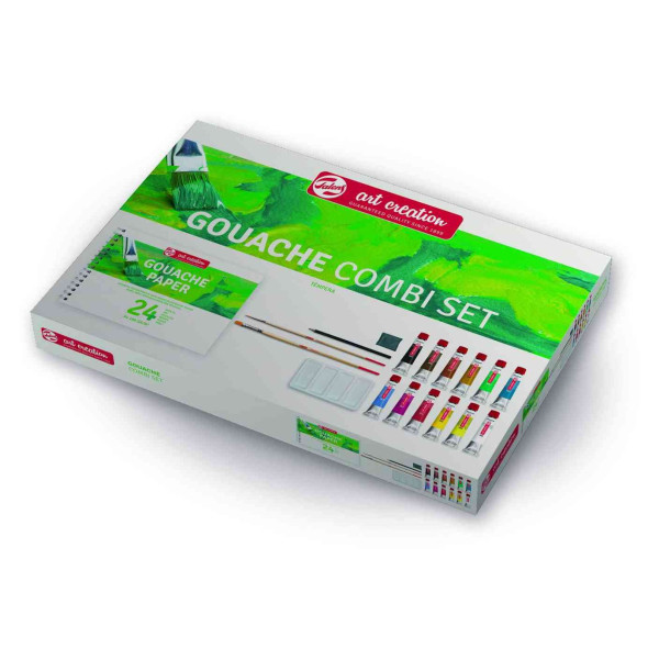 ΣΕΤ GOUACHE ART CREATION 12x12 ml-ΜΠΛΟΚ-ΠΙΝΕΛΑ-ΜΟΛΥΒΙ-ΓΟΜΑ-ΠΑΛΕΤΑ