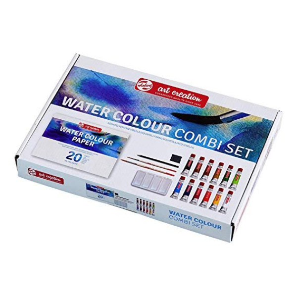 ΣΕΤ WATERCOLOUR ART CRΕΑΤΙΟΝ 12x12ml-ΜΠΛΟΚ-ΠΙΝΕΛΑ-ΜΟΛΥΒΙ-ΓΟΜΑ-ΠΑΛΕΤΑ