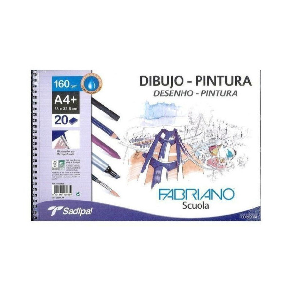 ΜΠΛΟΚ ΣΧΈΔΙΟΥ A4 ΣΠΙΡΑΛ 23x32,5cm 160g ΛΕΥΚO (ΜΟΛΥΒΙ/ΚAΡΒΟΥΝΟ/ΠΑΣΤΕΛ)
