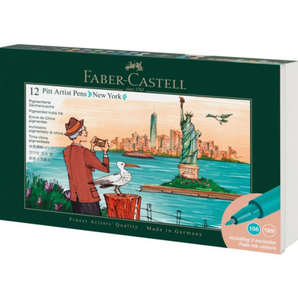 ΣΕΤ ΜΑΡΚΑΔΟΡΟΙ ΖΩΓΡΑΦΙΚΗΣ AG267135 FABER-CASTELL PITT ARTIST PEN 12ΤΕΜ, NEW YORK, 267135