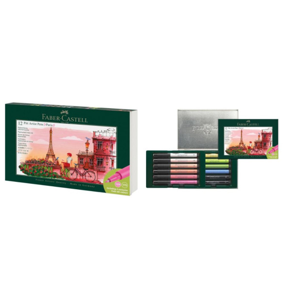 FABER CASTELL INDIA INK PITT ARTIST PEN SET OF 12, PARIS, 267136