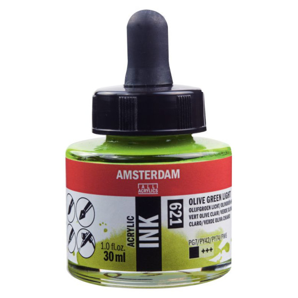 ΜΕΛΑΝΙ INK AMSTERDAM 621 30ML OLIVE GREEN LIGHT