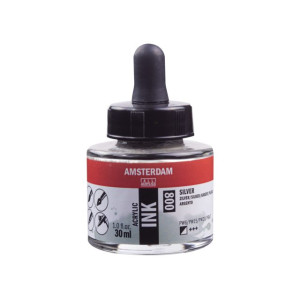 ΜΕΛΑΝΙ INK AMSTERDAM 800 30ML SILVER