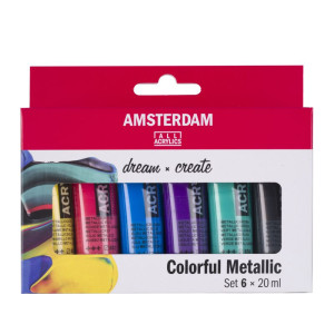 ΣΕΤ ΑΚΡΥΛΙΚΑ AMSTERDAM  6X20 ML COLORFUL METALLIC