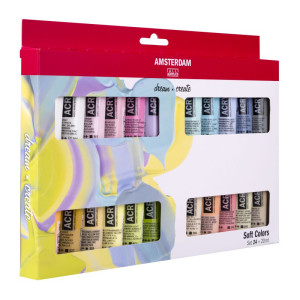ΣΕΤ ΑΚΡΥΛΙΚΑ AMSTERDAM  24X20 ML SOFT COLORS