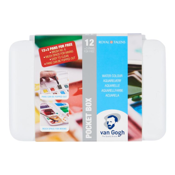 WATERCOLOUR  POCKET BOX VAN GOGH ΣΕ ΚΥΒΟ (ΠΑΣΤΙΛΙΕΣ) 12 & 3 ΤΕΜ