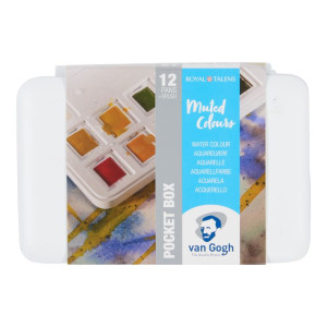 WATERCOLOUR  POCKET BOX VAN GOGH ΣΕ ΚΥΒΟ (ΠΑΣΤΙΛΙΕΣ) MUTED COLOURS 12ΤΕΜ