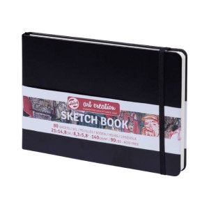 ΜΠΛΟΚ ΣΧΕΔΙΟΥ 15x21 Black ΠΛΑΓΙΟ ΜΕ ΛΑΣΤΙΧΟ ART CREATION 140g 80 ΦΥΛΛΑ