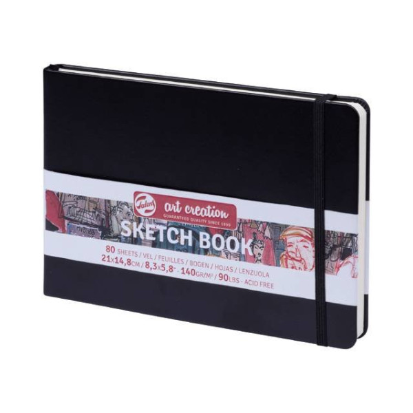 ΜΠΛΟΚ ΣΧΕΔΙΟΥ 15x21 Black ΠΛΑΓΙΟ ΜΕ ΛΑΣΤΙΧΟ ART CREATION 140g 80 ΦΥΛΛΑ