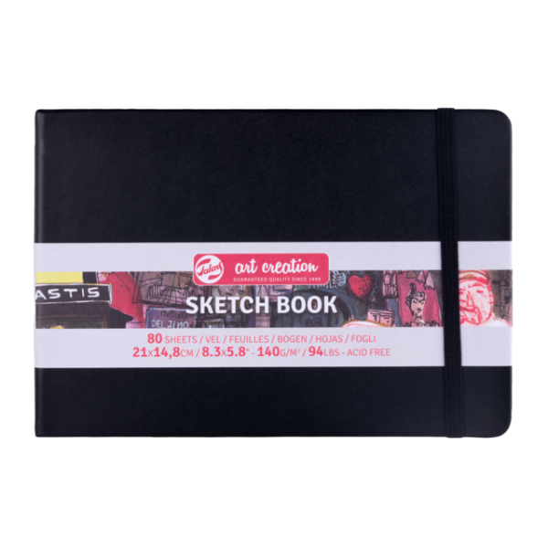 ΜΠΛΟΚ ΣΧΕΔΙΟΥ 15x21 Black ΠΛΑΓΙΟ ΜΕ ΛΑΣΤΙΧΟ ART CREATION 140g 80 ΦΥΛΛΑ