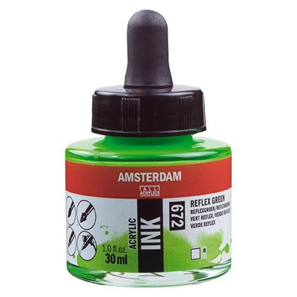 ΜΕΛΑΝΙ INK AMSTERDAM 30ml 672 REFLEX GREEN