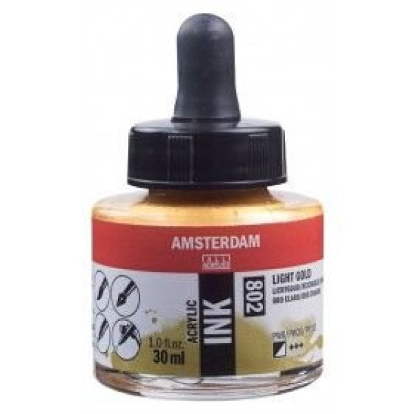 ΜΕΛΑΝΙ INK AMSTERDAM 30ml 802 LIGHT GOLD