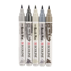 ECOLINE BRUSHPEN ROYAL TALENS ΣΕΤ 5TEM Grey