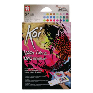ΣΕΤ WATERCOLOURS Creative Art Colors 24 ΧΡΩΜΑΤΑ+ΑΞΕΣΟΥΑΡ KOI SAKURA