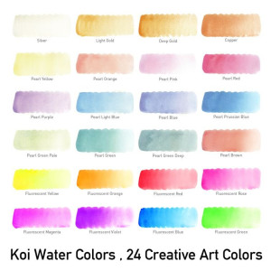 ΣΕΤ WATERCOLOURS Creative Art Colors 24 ΧΡΩΜΑΤΑ+ΑΞΕΣΟΥΑΡ KOI SAKURA
