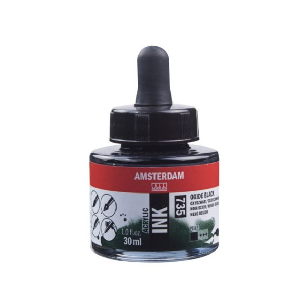 ΜΕΛΑΝΙ INK AMSTERDAM 30ml 735 OXIDE BLACK