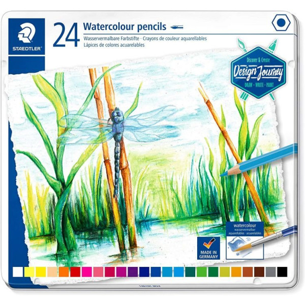 ΣΕΤ ΜΟΛΥΒΙΑ WATERCOLOUR ΣΕ ΜΕΤΑΛΛΙΚΗ ΚΑΣΕΤΙΝΑ STAEDTLER 24ΤΕΜ