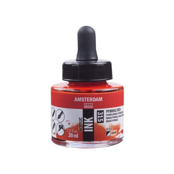ΜΕΛΑΝΙ INK AMSTERDAM 30ml 315 PYRROLE RED