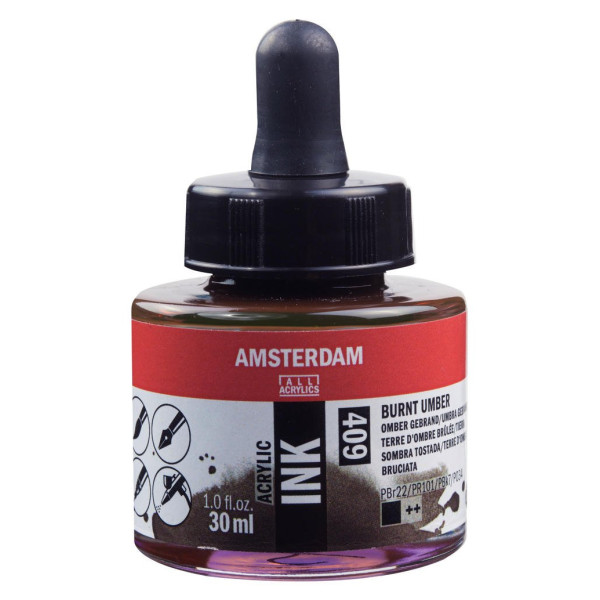 ΜΕΛΑΝΙ INK AMSTERDAM 30ml 409 BURNT UMBER
