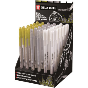 ΒΙΤΡΙΝΑ ΜΑΡΚΑΔΟΡΟΙ GELLY ROLL ΜΕΤΑΛΛΙΚΟΙ ΧΡΥΣΟ- ΑΣΗΜΙ- ΛΕΥΚΟ
