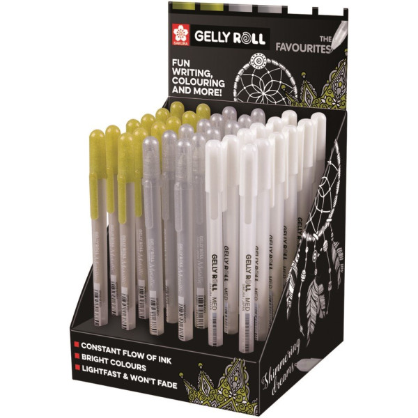 ΒΙΤΡΙΝΑ ΜΑΡΚΑΔΟΡΟΙ GELLY ROLL ΜΕΤΑΛΛΙΚΟΙ ΧΡΥΣΟ- ΑΣΗΜΙ- ΛΕΥΚΟ