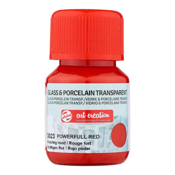 ΧΡΩΜΑ ΓΙΑ ΓΥΑΛΙ & ΠΟΡΣΕΛΑΝΗ ART CREATION TRANSPARENT 30ML 3023 POWERFULL RED