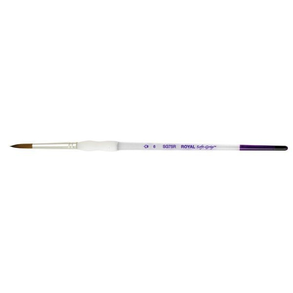 ΠΙΝΕΛΟ ΣΤΡΟΓΓΥΛΟ Νο 6 SOFTGRIP ΑΚΡΥΛΙΚΟ-ΛΑΔΙ-ΑΚΟΥΑΡΕΛΑ SG75R-6