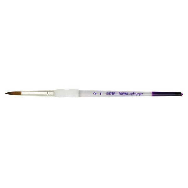ΠΙΝΕΛΟ ΣΤΡΟΓΓΥΛΟ Νο 8 SOFTGRIP ΑΚΡΥΛΙΚΟ-ΛΑΔΙ-ΑΚΟΥΑΡΕΛΑ SG75R-8