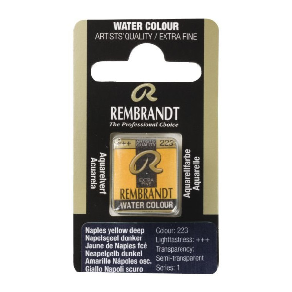 ΠΑΣΤΙΛΙΕΣ ΑΚΟΥΑΡΕΛΑΣ REMBRANDT S1 223 Naples Yellow Deep