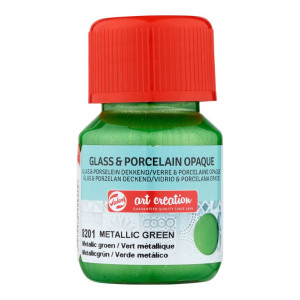ΧΡΩΜΑ ΓΙΑ ΓΥΑΛΙ & ΠΟΡΣΕΛΑΝΗ ART CREATION OPAQUE 30ML 8201 METAL GREEN