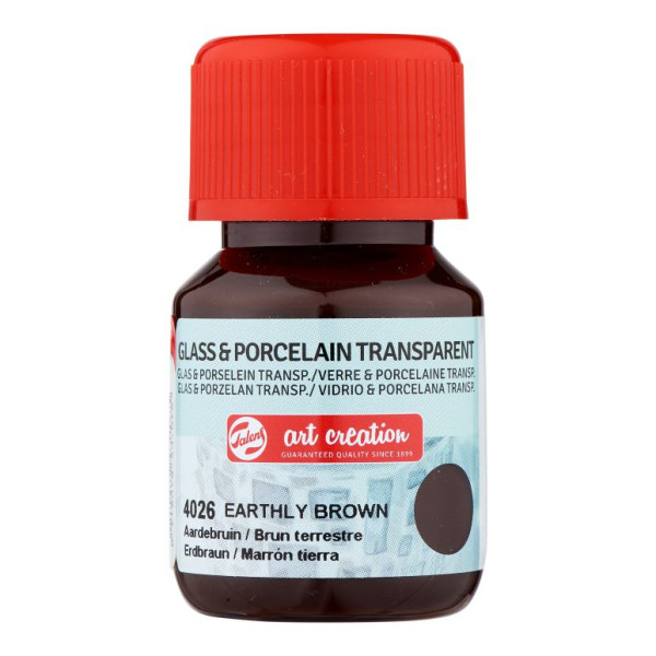ΧΡΩΜΑ ΓΙΑ ΓΥΑΛΙ & ΠΟΡΣΕΛΑΝΗ ART CREATION TRANSPARENT 30ML 4026 EARTHLY BROWN