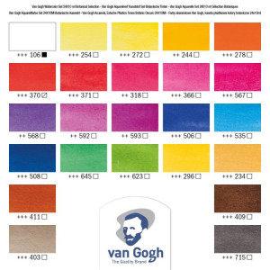 ΣΕΤ WATERCOLOUR ΠΑΣΤΙΛΙΕΣ ΣΕ ΠΛΑΣΤΙΚΗ ΘΗΚΗ VAN GOGH 24ΤΕΜ Botanical selection