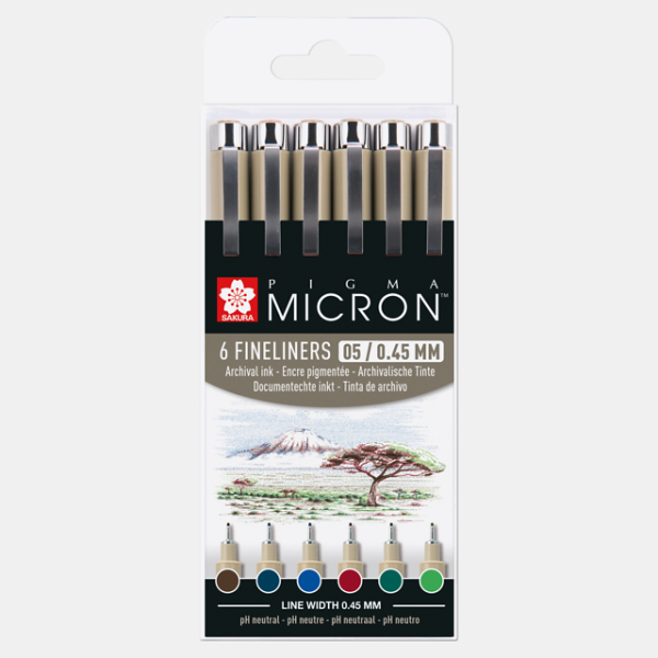 ΣΕΤ ΜΑΡΚΑΔΟΡΟΙ SAKURA PIGMA MICRON Set 05 Earth - 6 x 0.45 mm - 6 colours