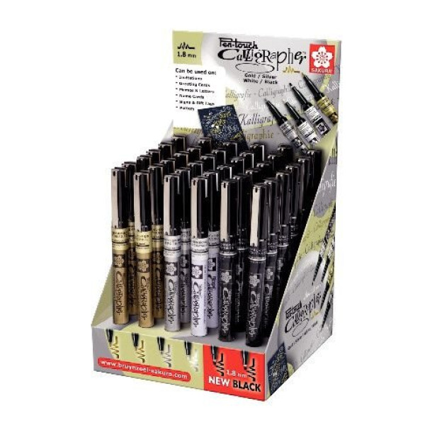 ΒΙΤΡΙΝΑ ΜΑΡΚΑΔΟΡΟΙ ΚΑΛΛΙΓΡΑΦΙΑΣ 1.8MM SAKURA (ΧΡΥΣΟ/ΑΣΗΜΙ/ΜΑΥΡΟ)