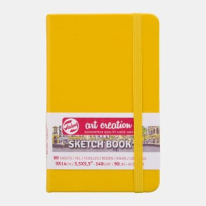 ΜΠΛΟΚ ΣΧΕΔΙΟΥ 9x14 Golden Yellow ΜΕ ΛΑΣΤΙΧΟ ART CREATION 140g 80ΦΥΛΛΑ