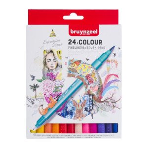 ΣΕΤ ΜΑΡΚΑΔΟΡΟΙ 24 ΤΕΜ ΜΕ ΔΙΠΛΗ ΜΥΤΗ FINELINER & BRUSH PENS BRUYNZEEL ΣΕΤ ΜΑΡΚΑΔΟΡΟΙ 24 ΤΕΜ ΜΕ ΔΙΠΛΗ ΜΥΤΗ FINELINER & BRUSH PENS BRUYNZEEL