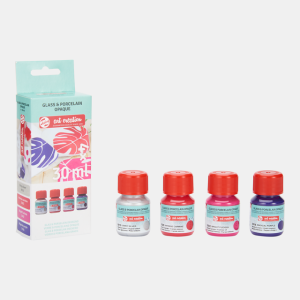 ΣΕΤ ΧΡΩΜΑΤΑ ΓΙΑ ΓΥΑΛΙ & ΠΟΡΣΕΛΑΝΗ OPAQUE Pink Silver 4x30ml