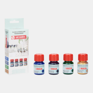 ΣΕΤ ΧΡΩΜΑΤΑ ΓΙΑ ΓΥΑΛΙ & ΠΟΡΣΕΛΑΝΗ TRANSPARENT Blues 4x30ml