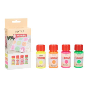 ΧΡΩΜΑΤΑ ΓΙΑ ΥΦΑΣΜΑ TEXTILE ΣΕΤ 4Χ50ML NEON
