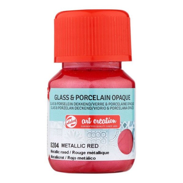 ΧΡΩΜΑ ΓΙΑ ΓΥΑΛΙ & ΠΟΡΣΕΛΑΝΗ ART CREATION OPAQUE 30ML 8204 METAL RED