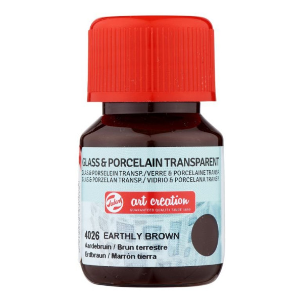 ΧΡΩΜΑ ΓΙΑ ΓΥΑΛΙ & ΠΟΡΣΕΛΑΝΗ ART CREATION TRANSPARENT 30ML 4026 EARTHLY BROWN