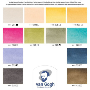 WATERCOLOUR POCKET BOX VAN GOGH ΣΕ ΠΑΣΤΙΛΙΕΣ 12ΤΕΜ Muted selection